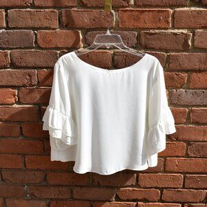 Lucy Love Flutter Sleeve Crop Top Size L